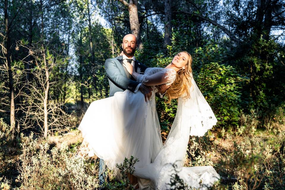 Photo couple forêt