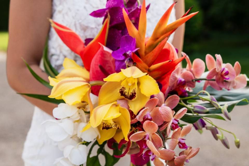 Bouquet de mariée exotique