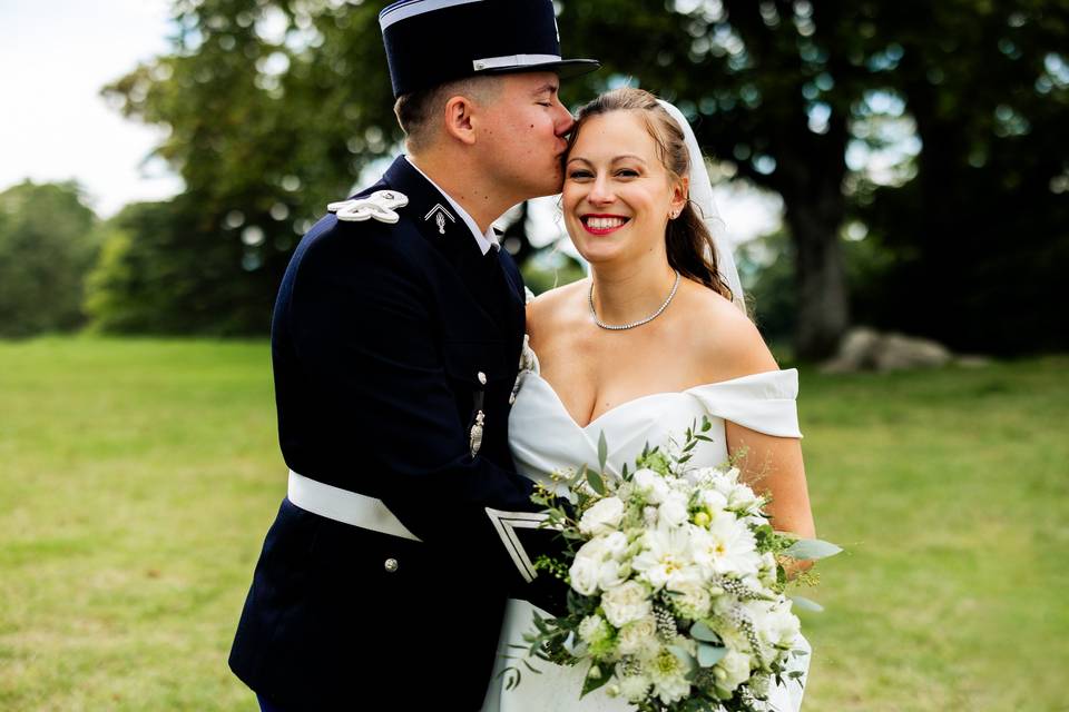 Bouquet de mariée blanc vert