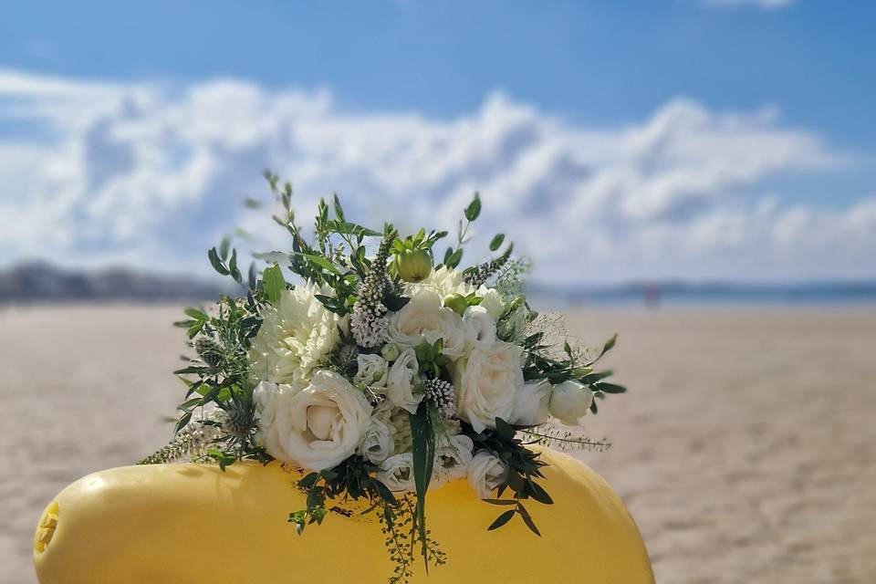Bouquet de mariée blanc vert