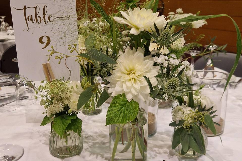 Centre de table blanc et vert