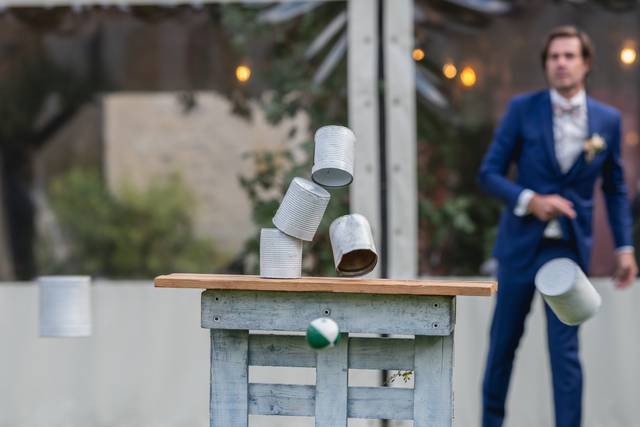 Mariage avec jeux au jardin