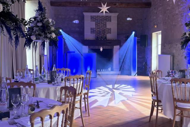 Décoration lumières bleues