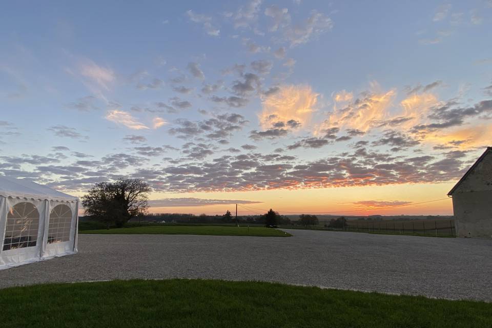 Coucher du soleil  parking