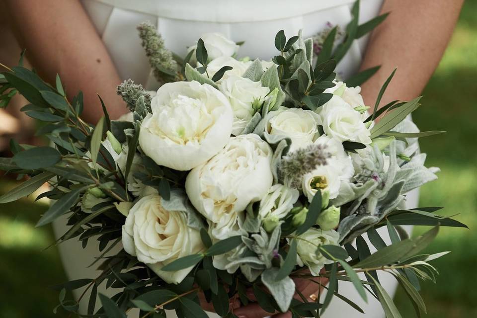 Bouquet de mariée blanc/vert