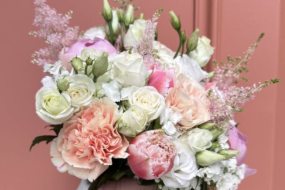 Bouquet de mariée pastel