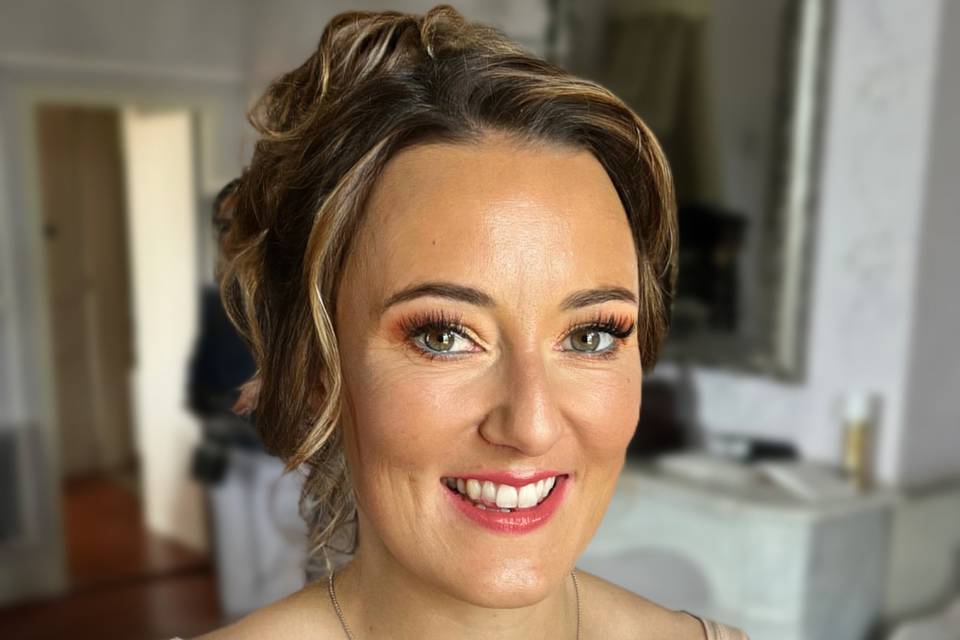 Maquillage mariée orangé/or