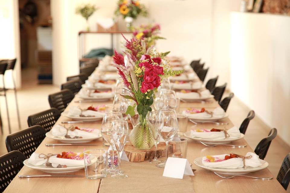 Centre de table coloré