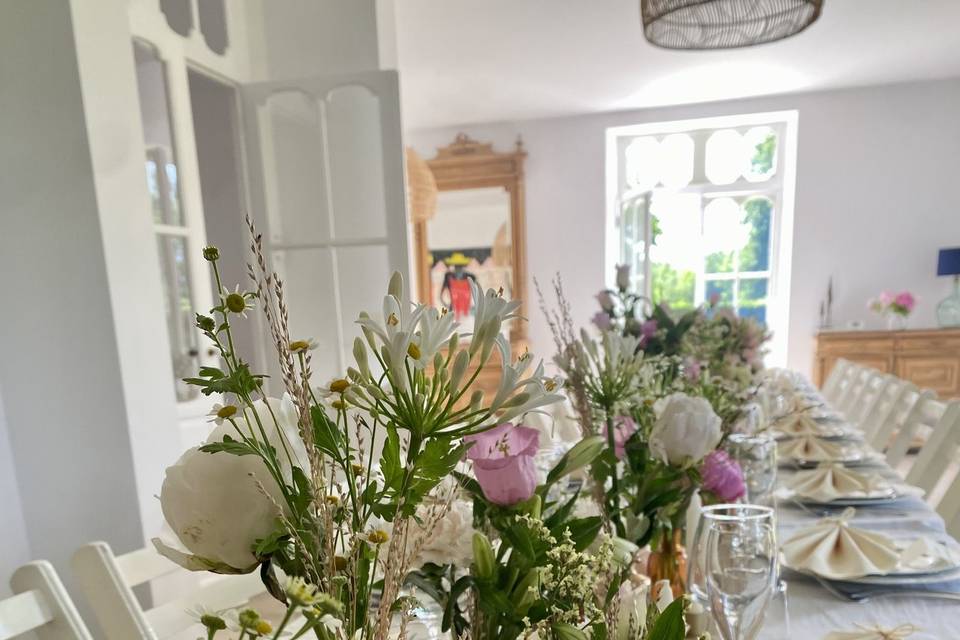 Chemin de table fleur jardin