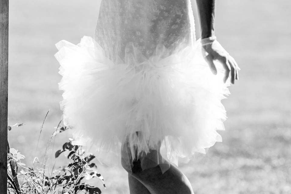 Robe courte, tulle