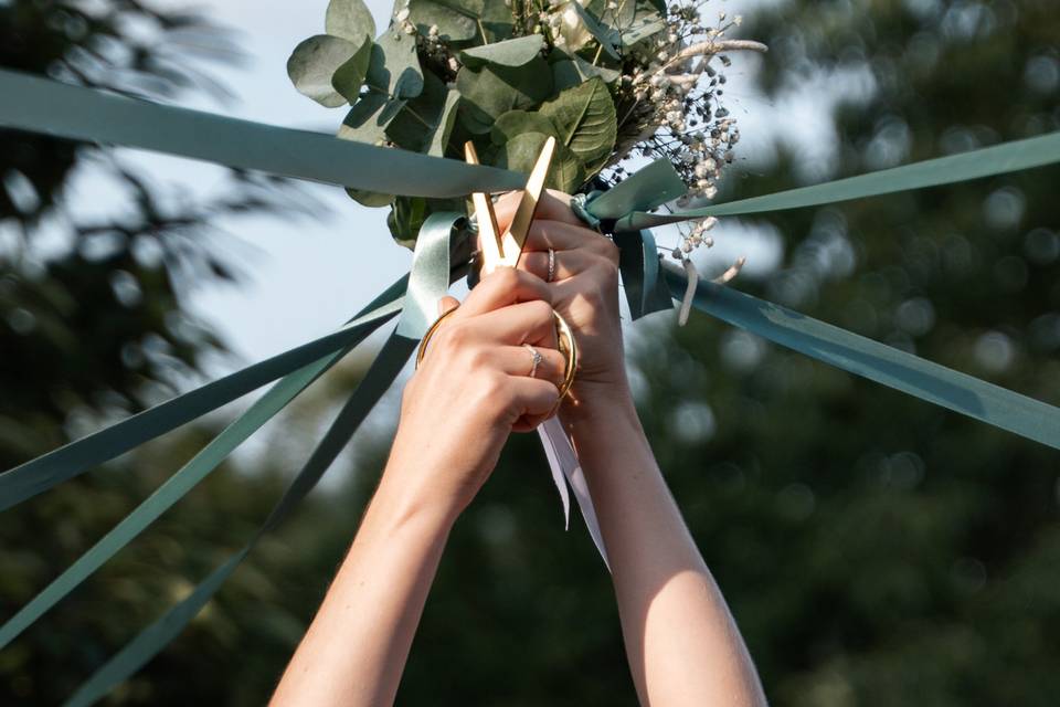 Bouquet en ruban