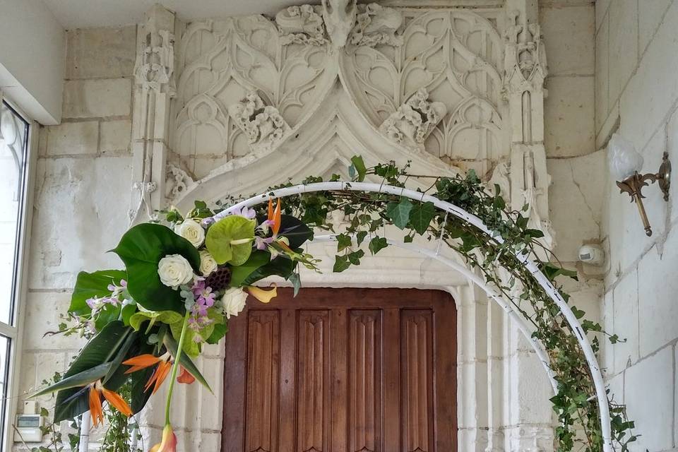 Entrée des chambres décorée