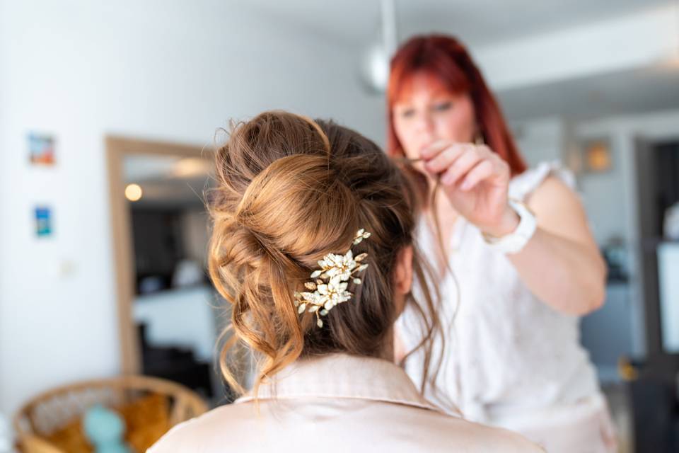 Coiffure mariée terminée