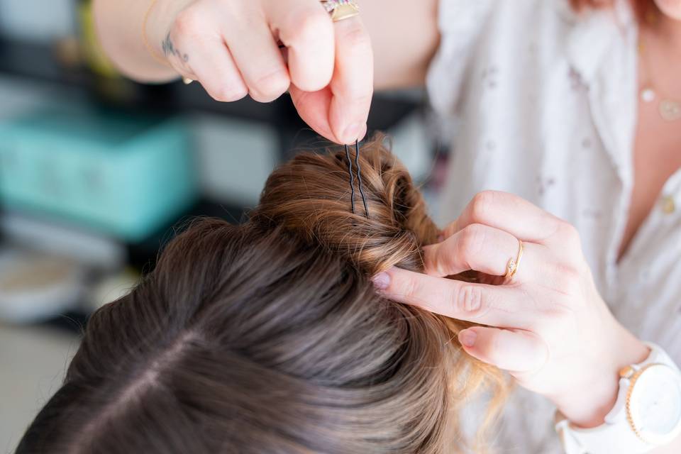 Détail cheveux tressés