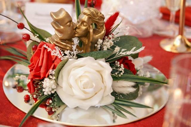 Centre de table fleurs bougie