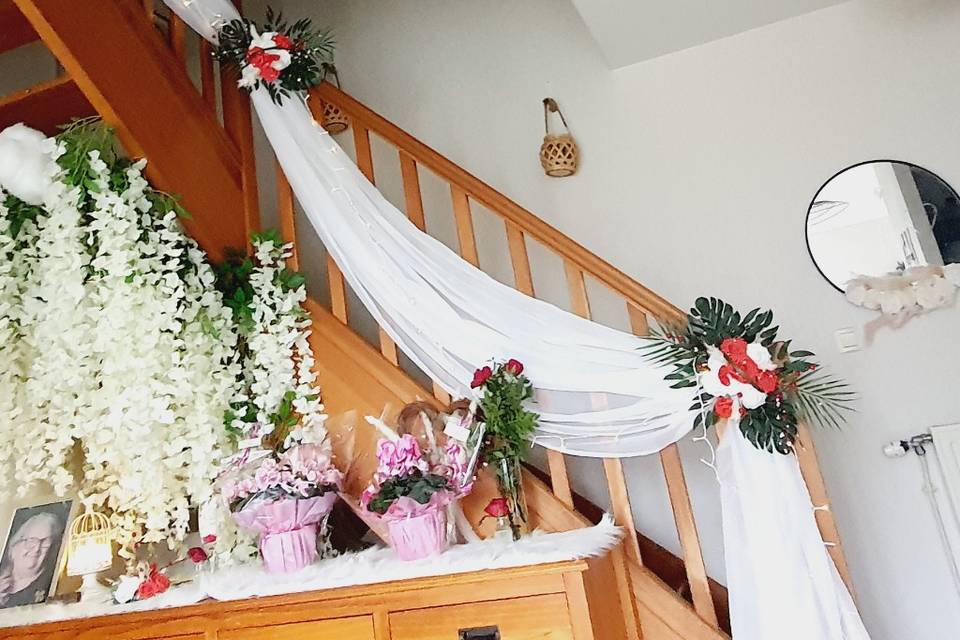 Bouquets montée d' escalier