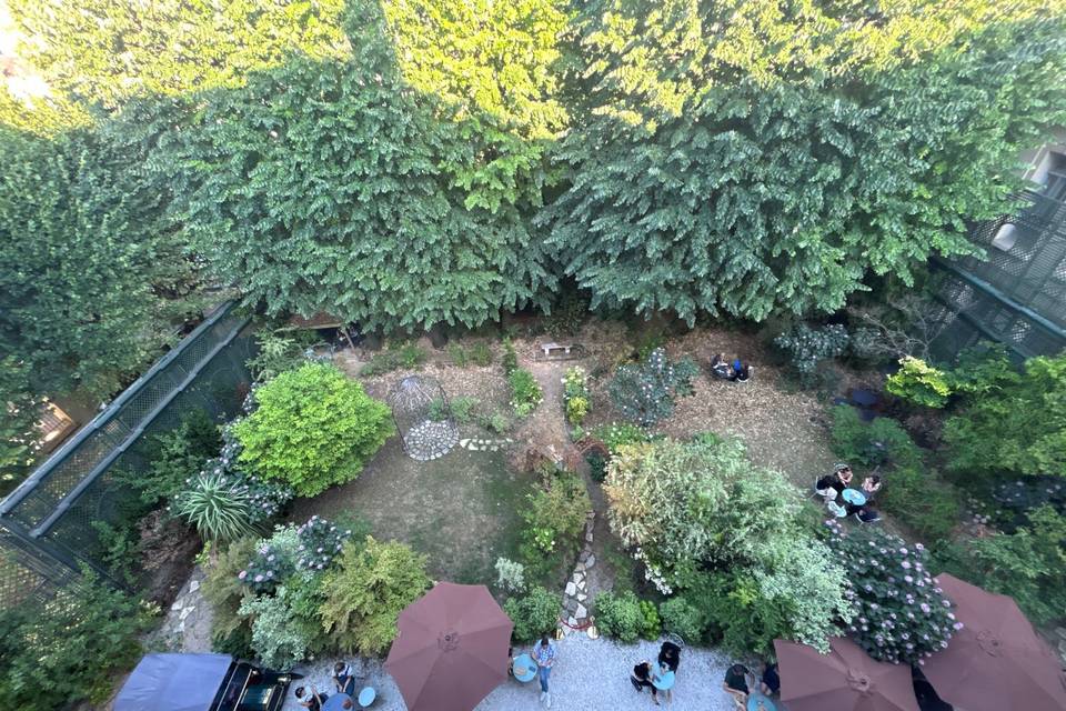 Vue aérienne du jardin
