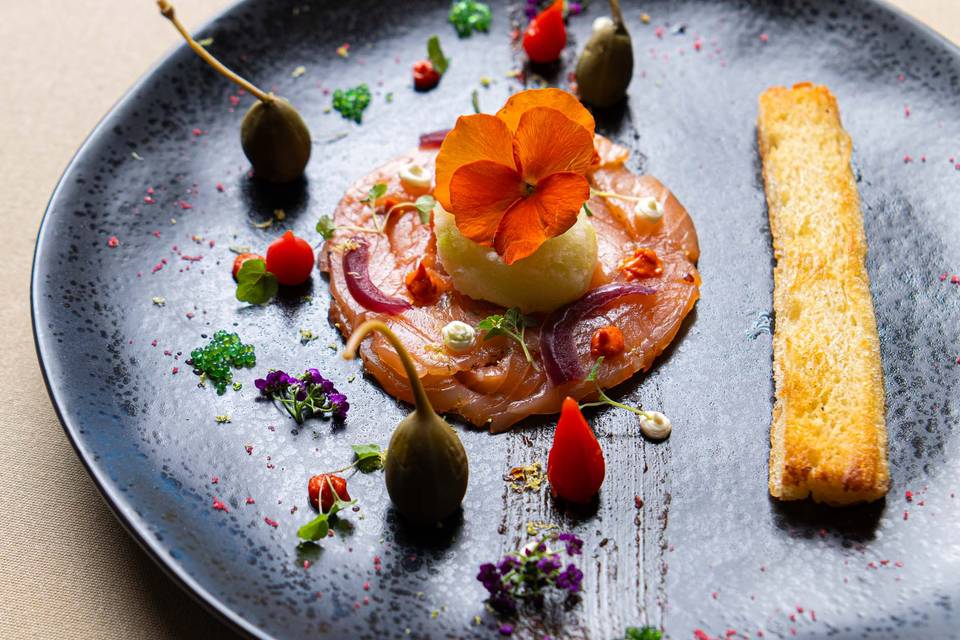 Carpaccio saumon gravlax