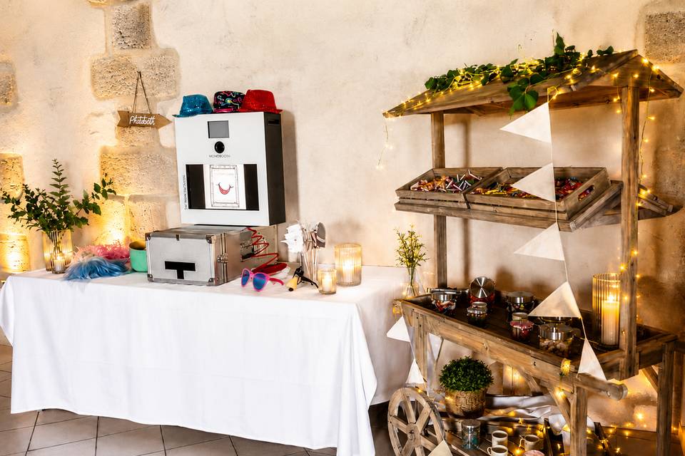 Photobooth et bar à bonbons