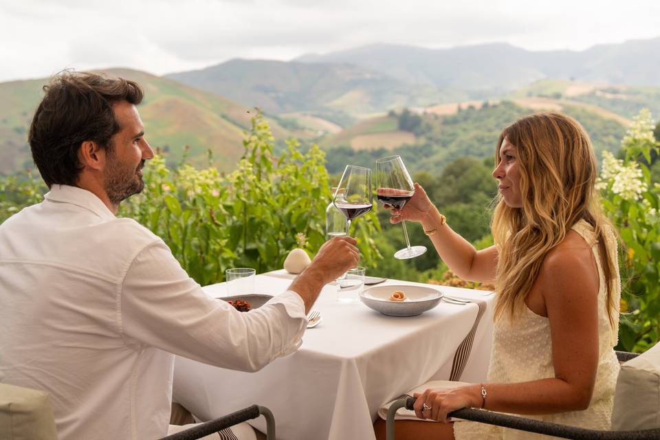 Vue de la terrasse du restaura