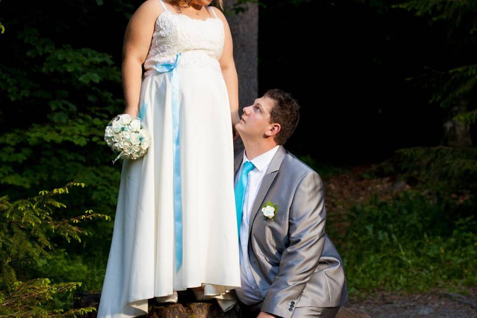 Séance couple au lac vert