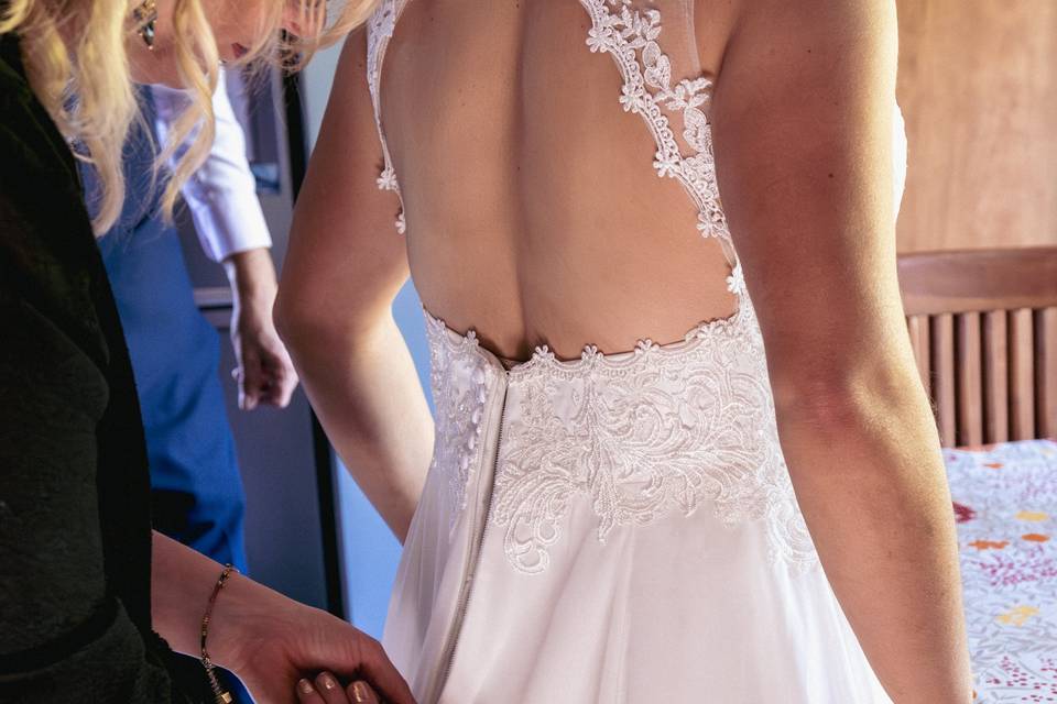 Préparatifs robe mariée