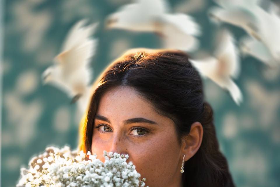 Mariée et son bouquet