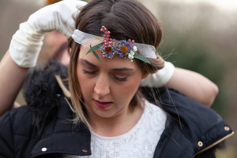 Couronne florale seché