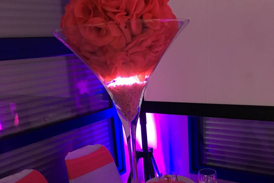 Martini vase with light