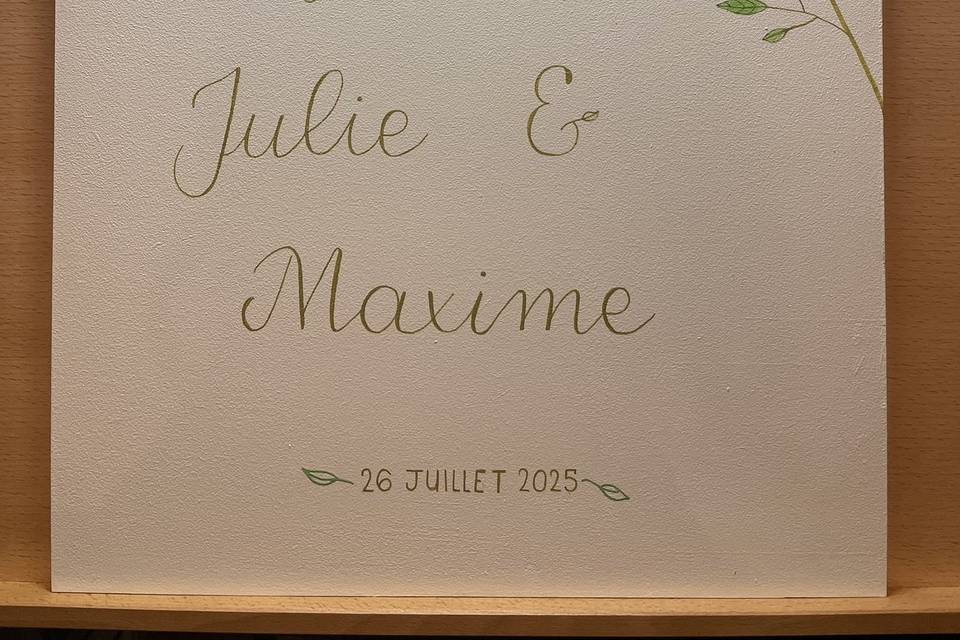Panneau de bienvenue feuillles