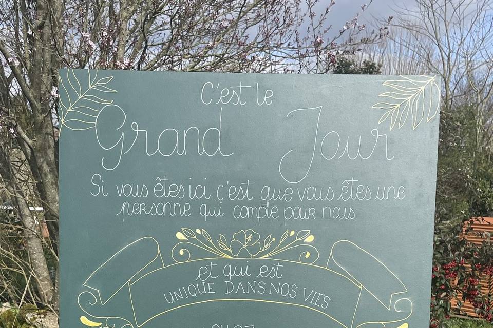 Panneau de bienvenue fleuri