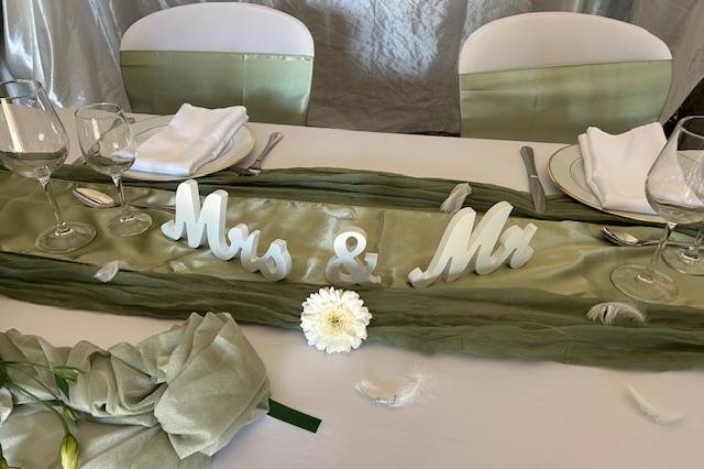 Détail table des mariés