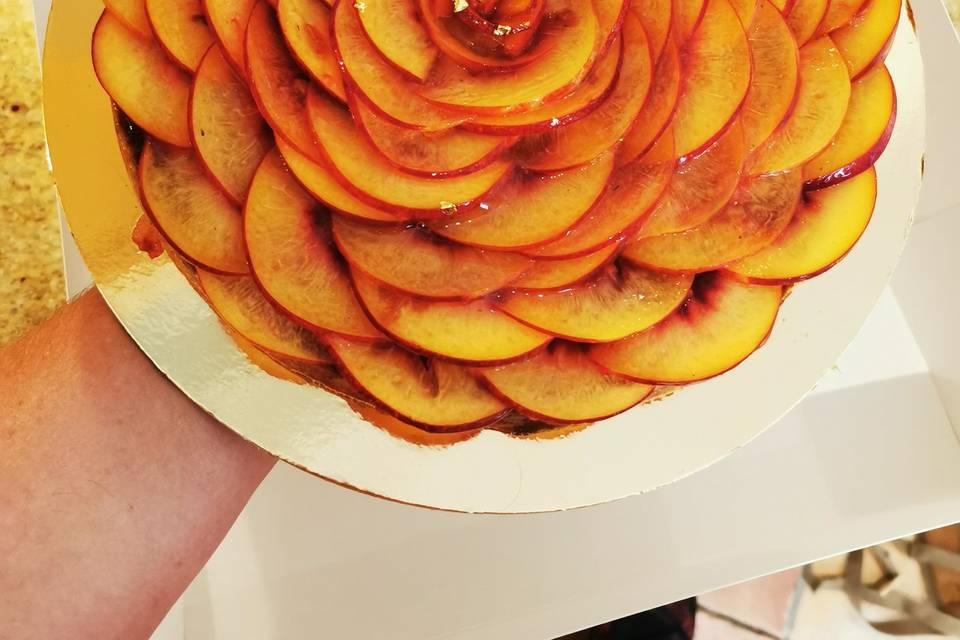 Tarte pêche verveine