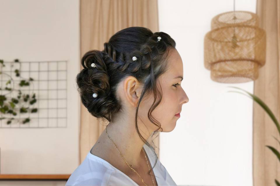 Chignon classique avec tresse