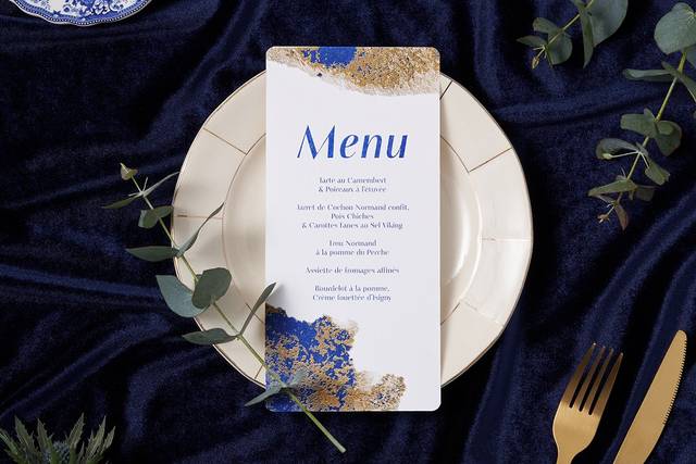 Menu Collection Bleu Doré