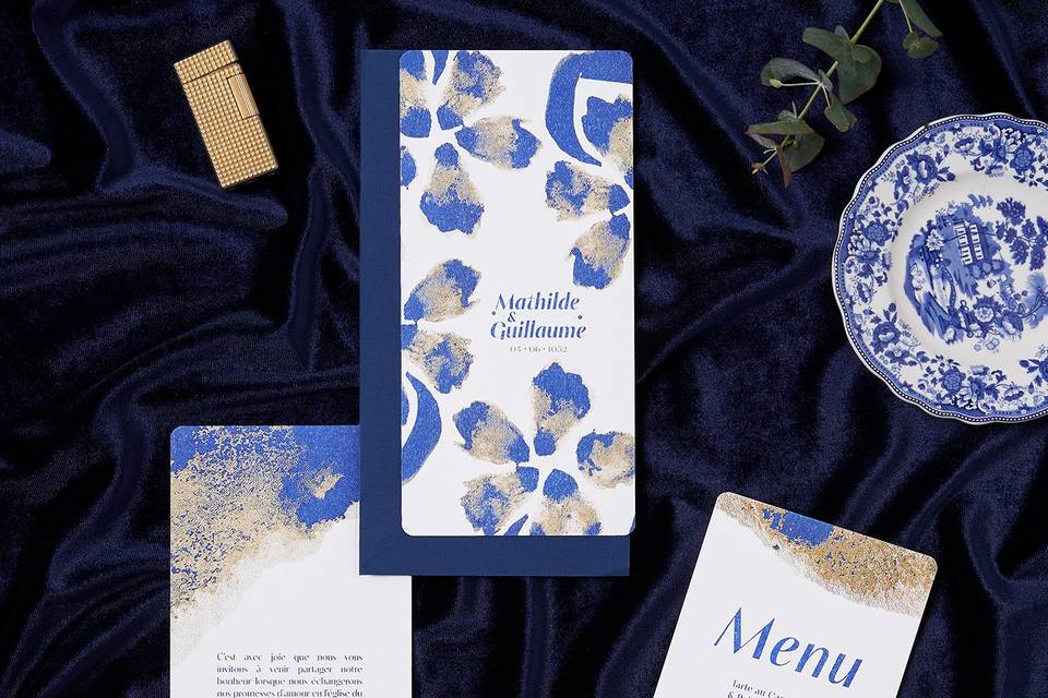 Ensemble Collection Bleu Doré