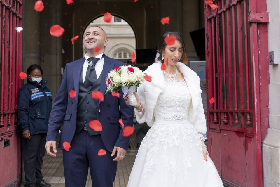 Sortie de la mairie