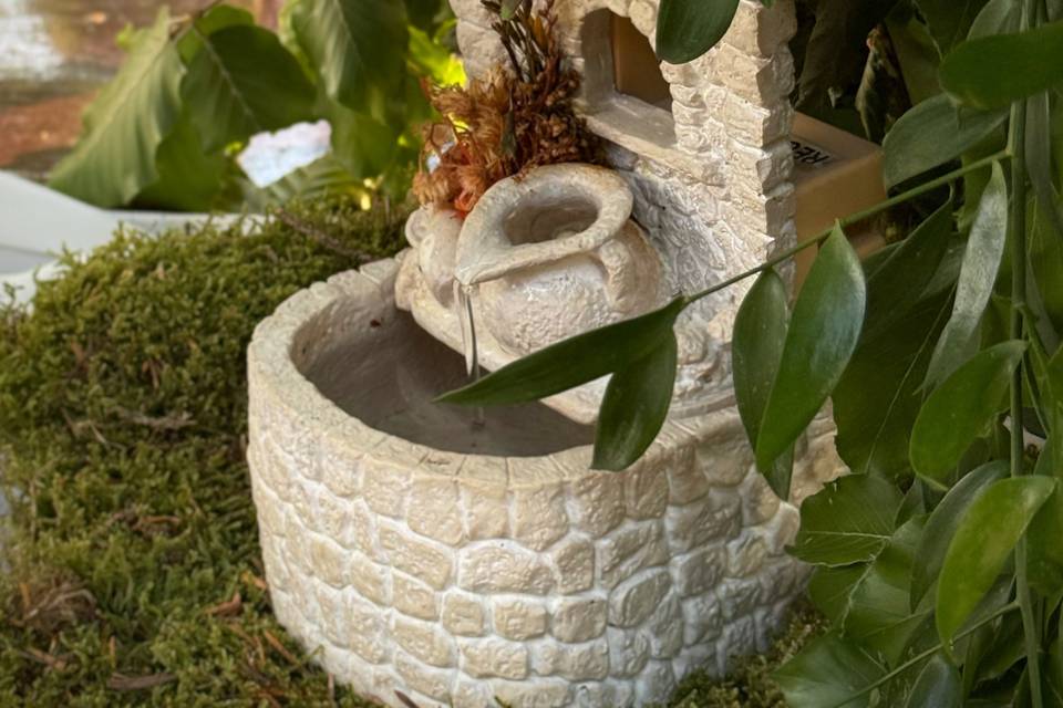 Fontaine sur table, la nature