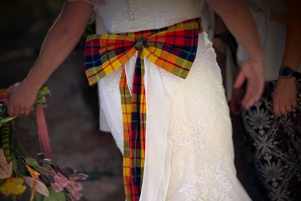 Robe de mariée et Madras