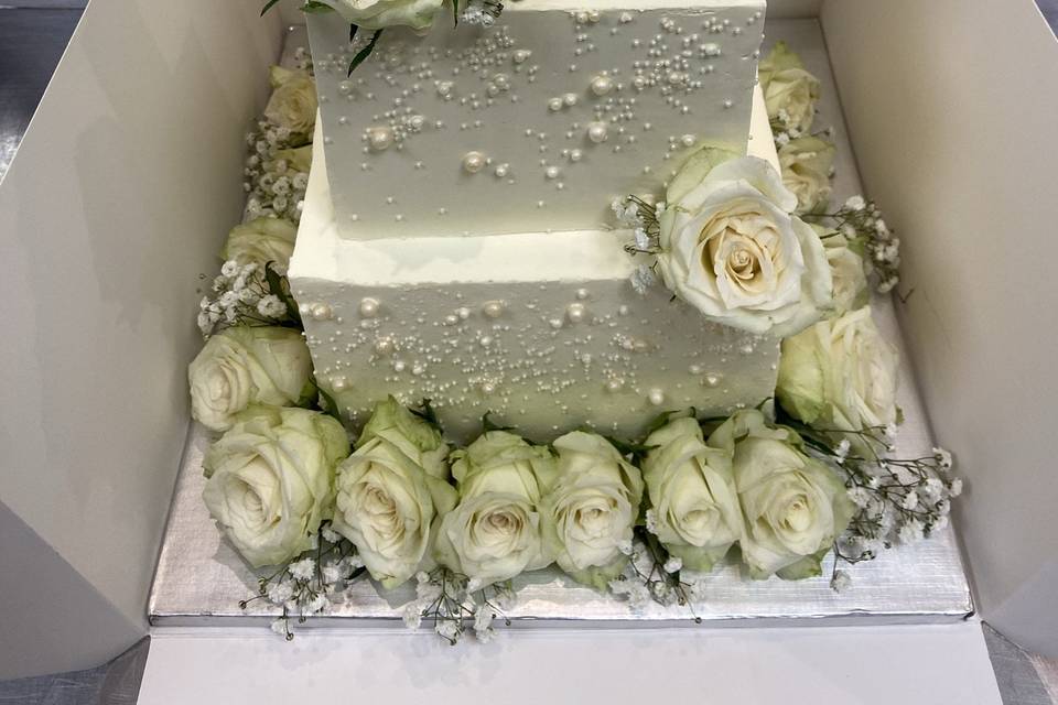 Le square wedding cake