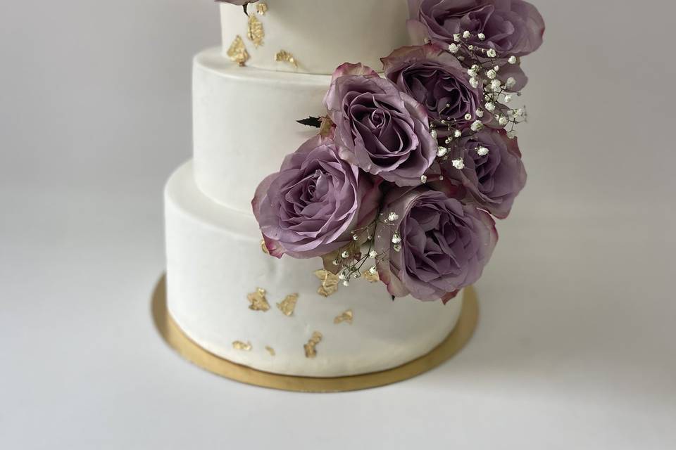 Mauve wedding cake