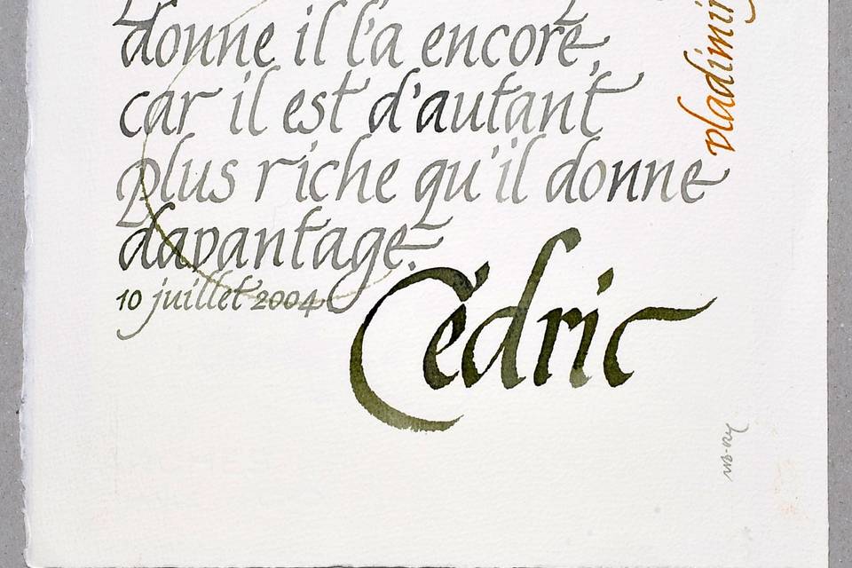 Faire-part et Calligraphie