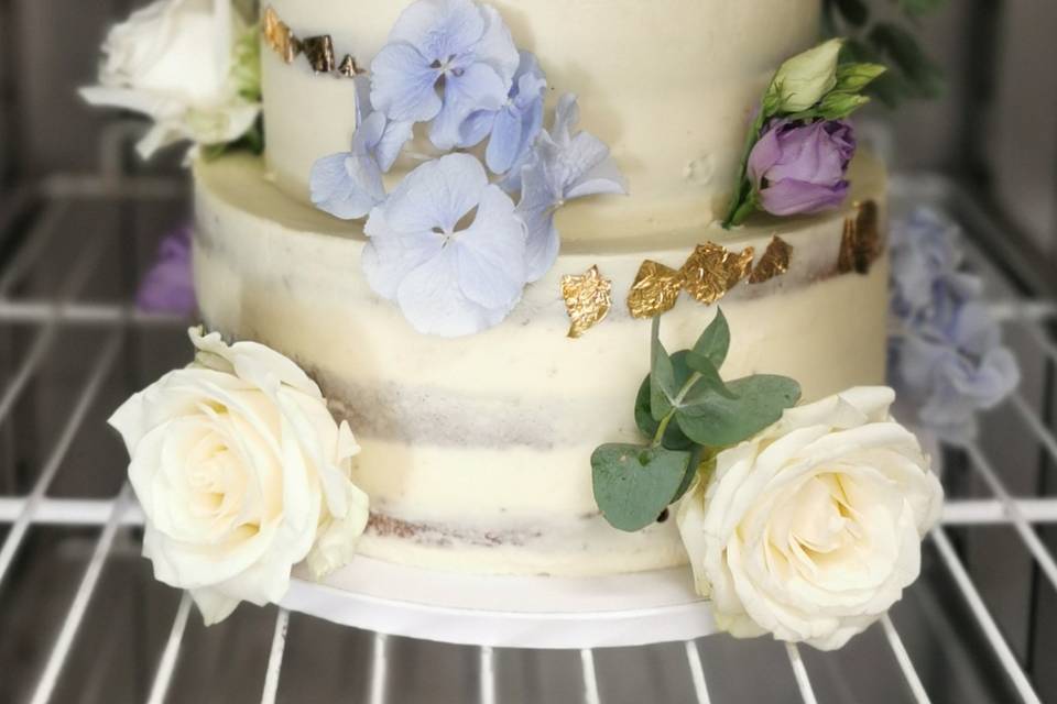 Naked cake bleu