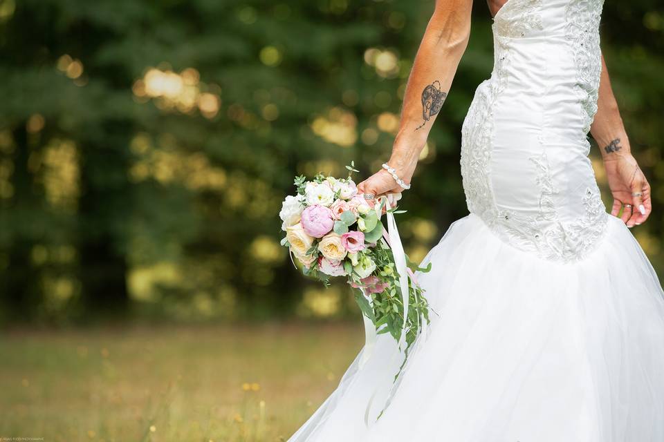 Robe et bouquet