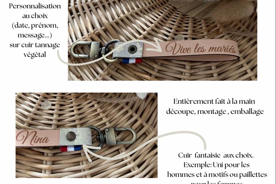 Porte clé en cuir