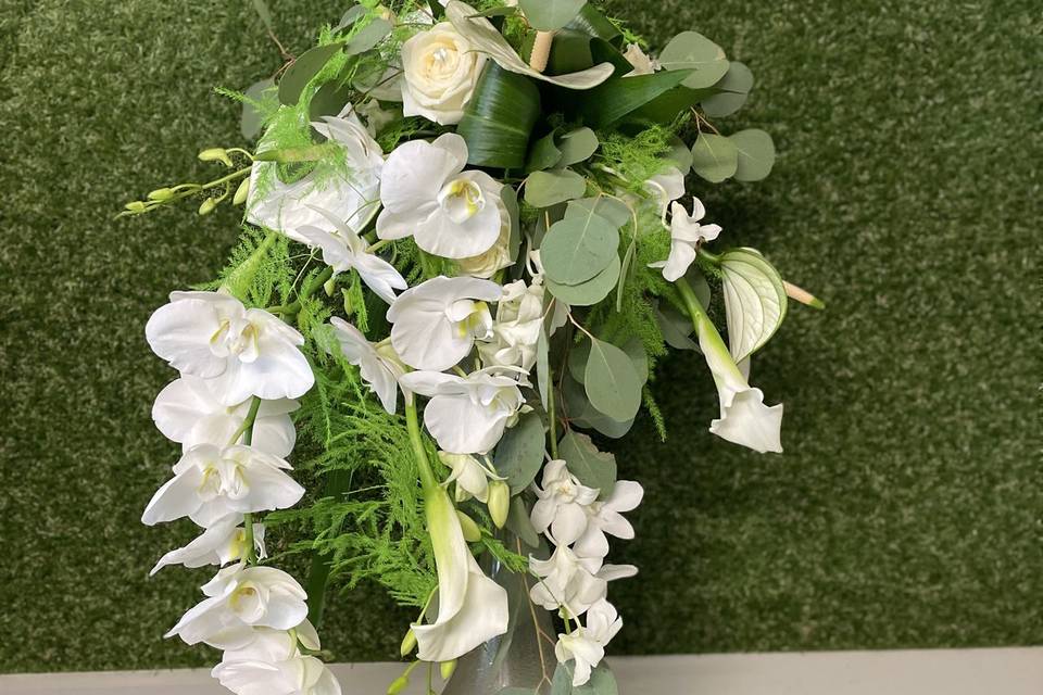 Bouquet de mariée retombant