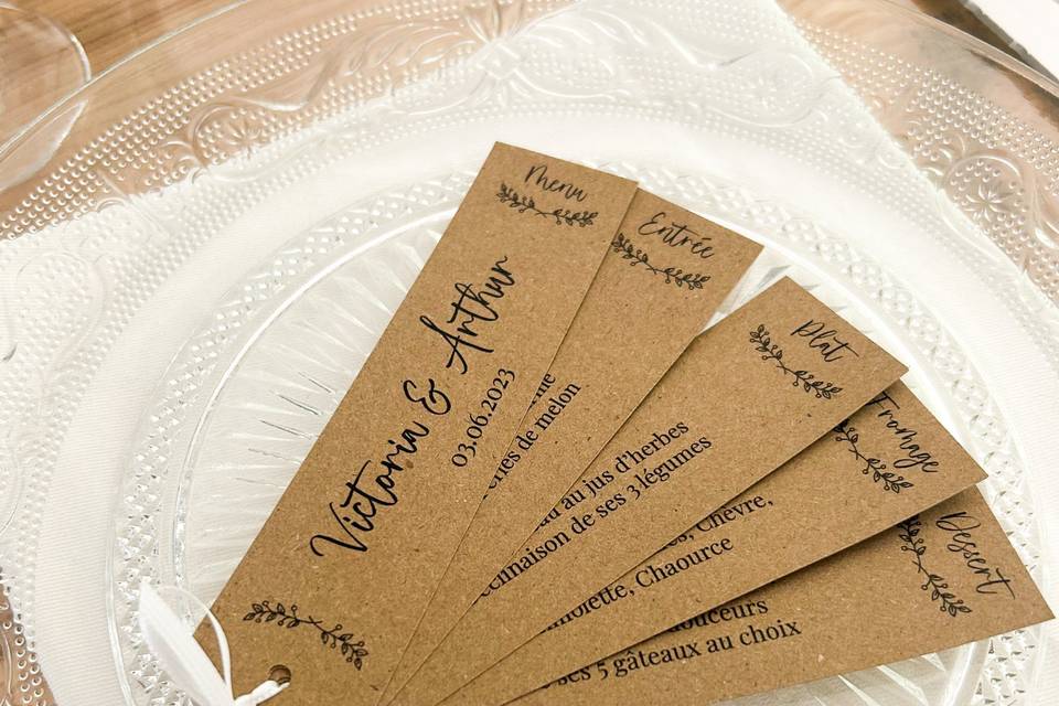 Menu éventail