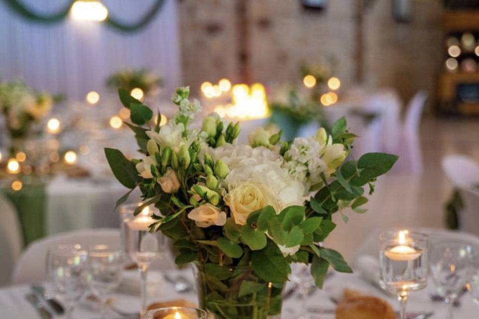 Mariage vert sauge et blanc