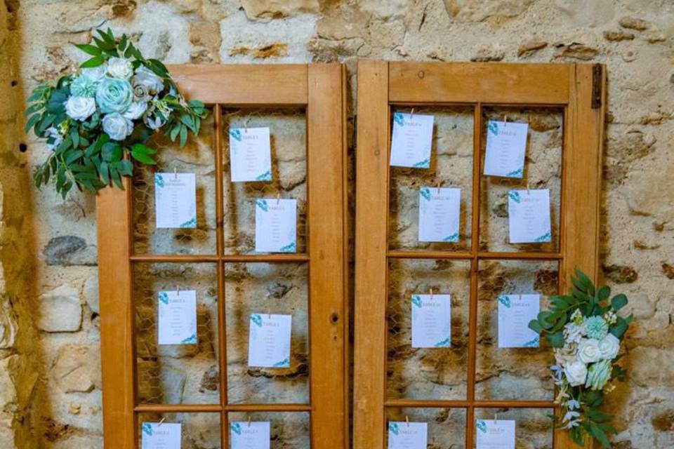 Plan de table sur fenêtre