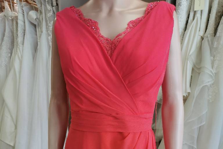 Robe de cocktail corail